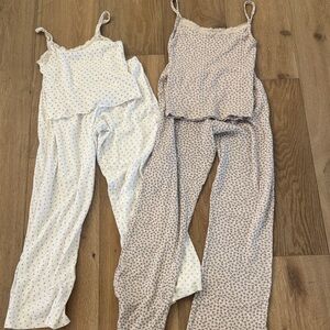 Brandy Melville White and Pink Pajama Set Bundle